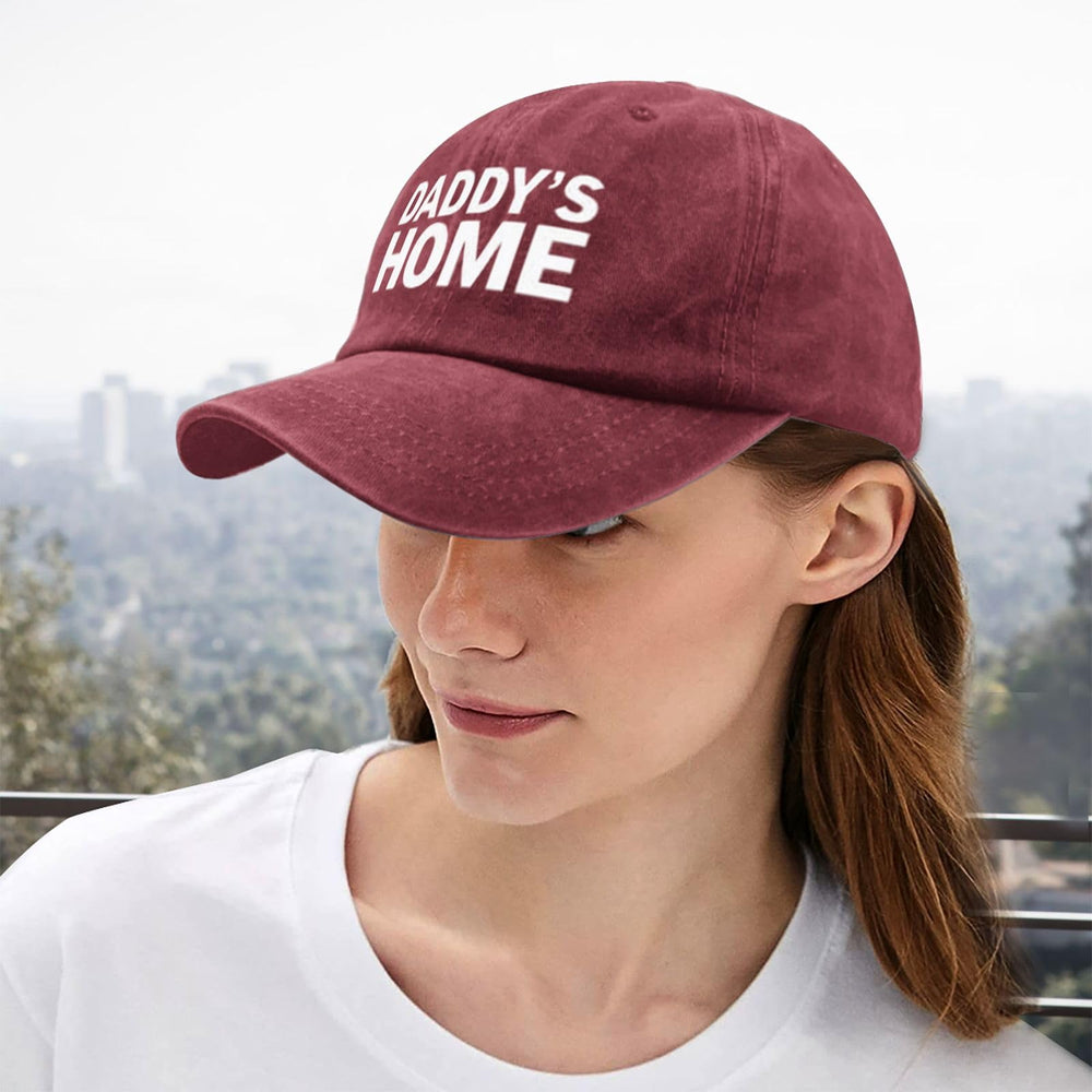 Tywonmy Daddy's Home cap close-up shows washed cotton texture.
