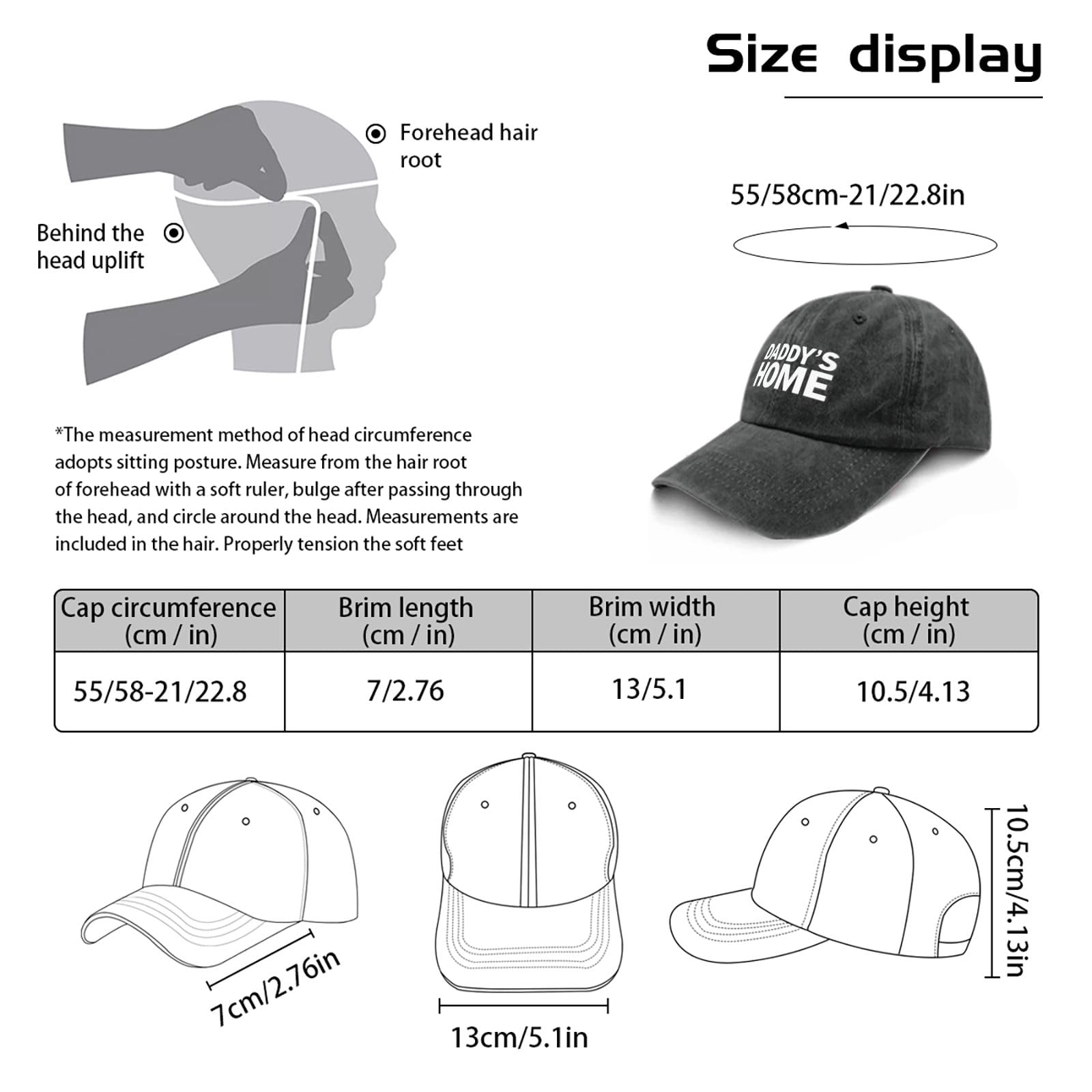 Tywonmy Daddy's Home Hat close-up stitching, durable cotton for daily wear.