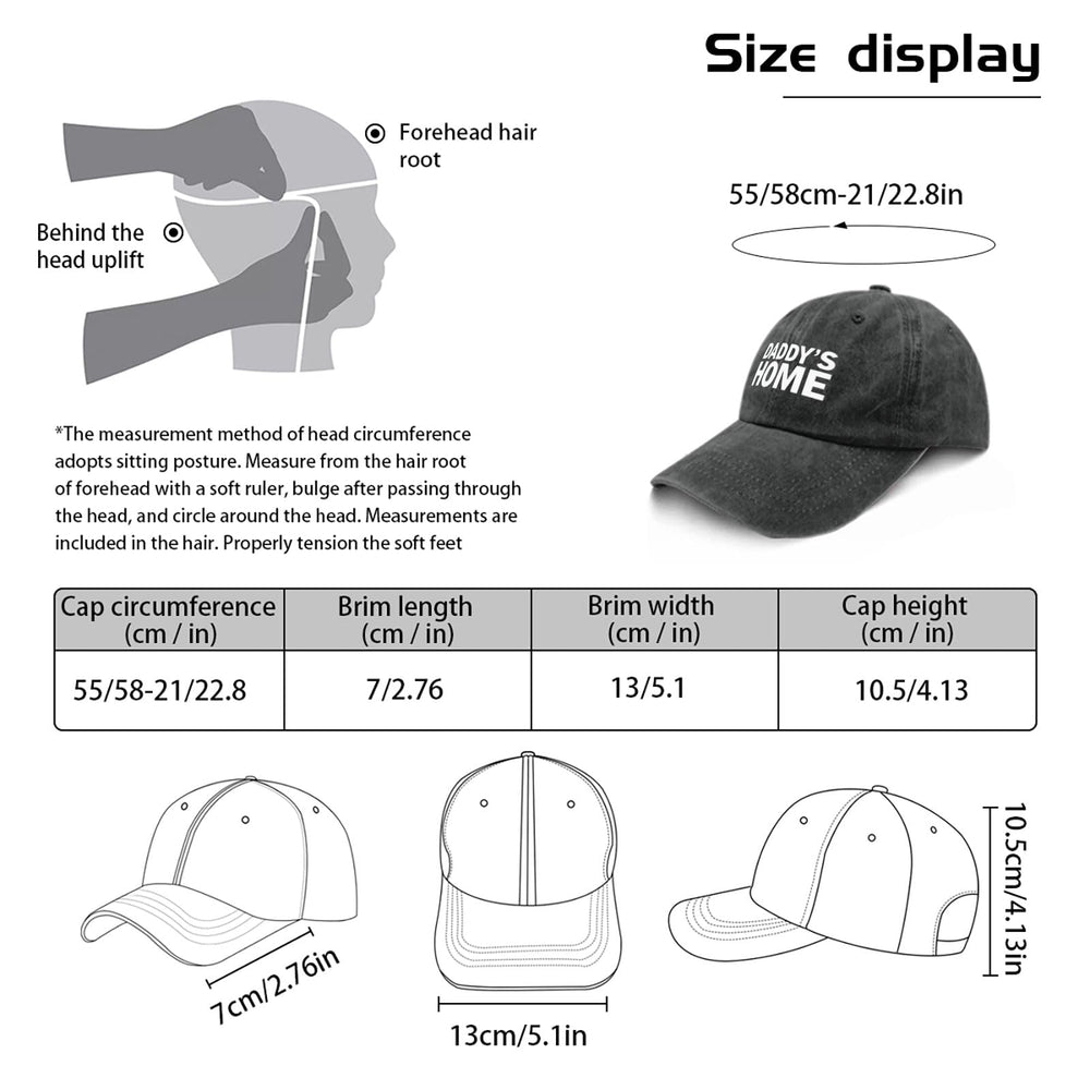 Tywonmy Daddy's Home Hat close-up stitching, durable cotton for daily wear.