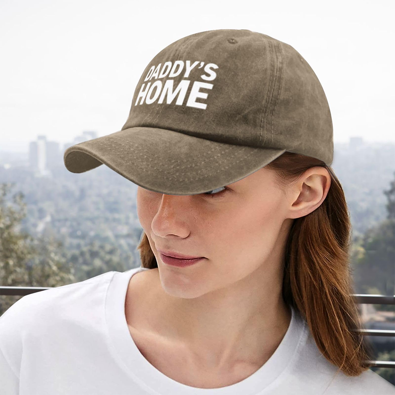 Tywonmy Daddy's Home hat on model demonstrates versatile everyday wear.