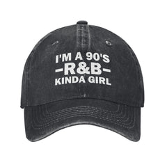 Tywonmy I'm A 90's R&B Kinda Girl cap, front view, stylish casual everyday wear