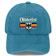 Tywonmy Oktoberfest eagle flag hat in cyan blue, ideal for casual outdoor wear.