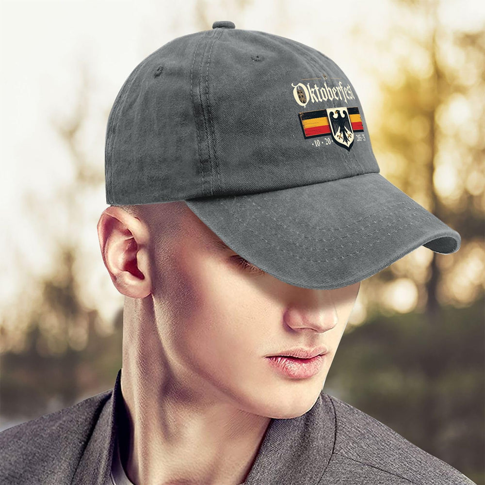 Tywonmy Oktoberfest Eagle Flag Hat close-up embroidery highlights eagle flag detail and stitching
