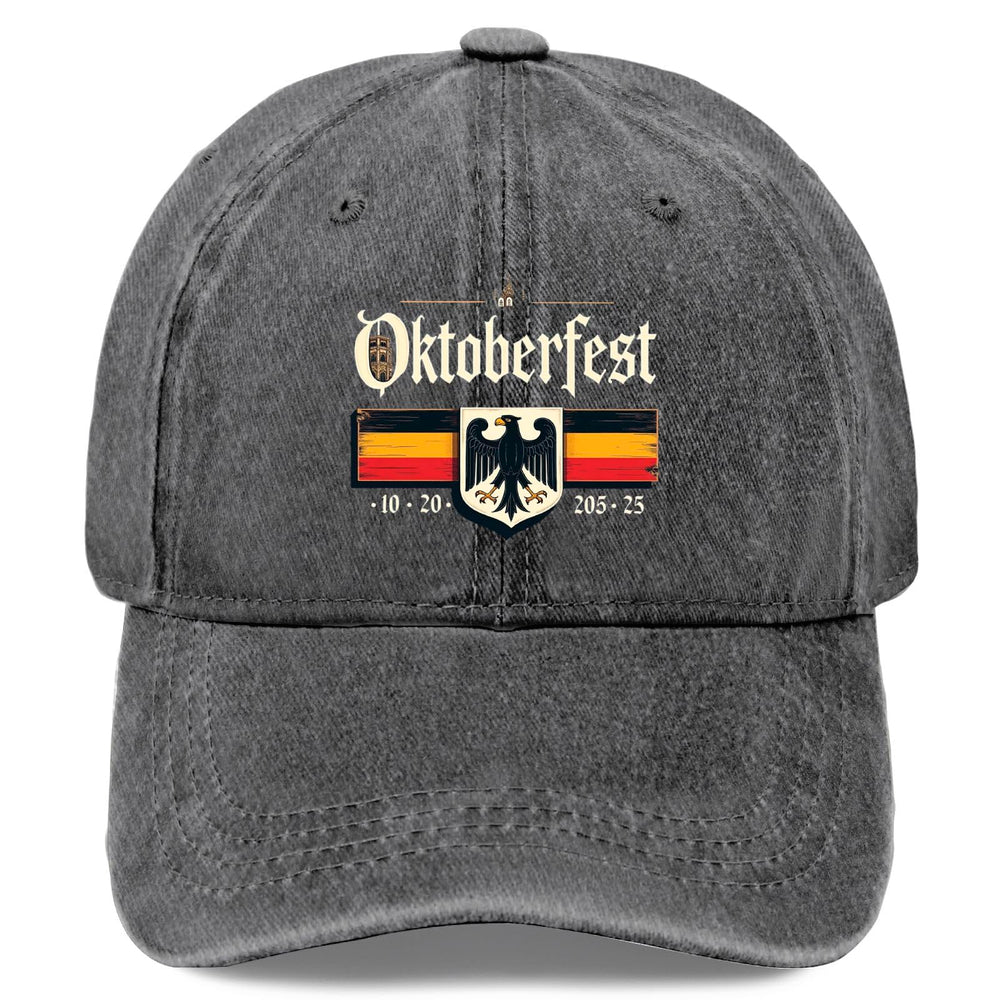 Tywonmy Oktoberfest Eagle Flag Hat front view with adjustable fit for all-day comfort
