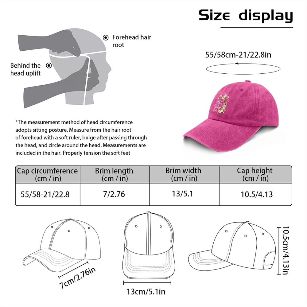 Tywonmy This Girl Loves Country Music hat, back adjustment, comfortable fit for different head sizes.