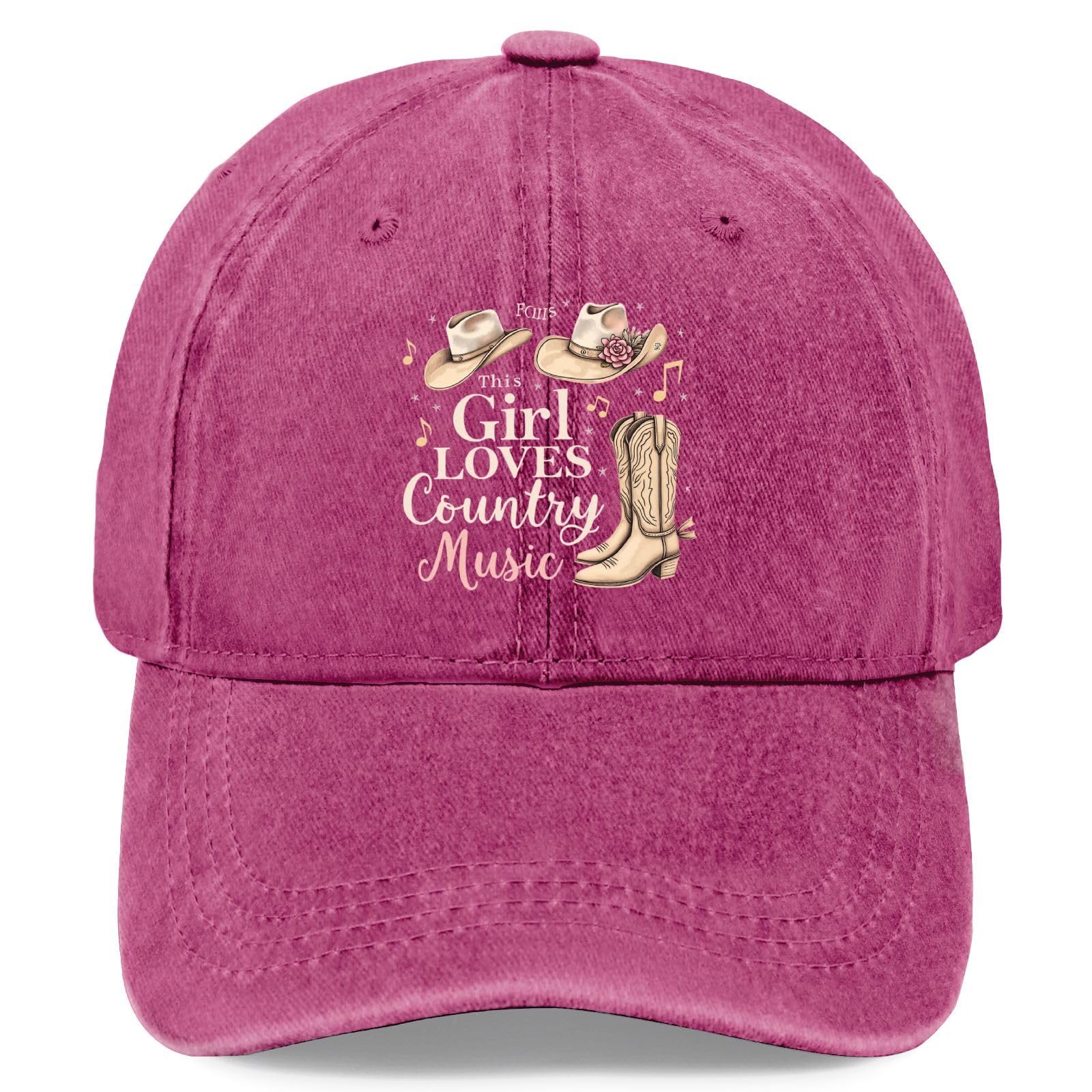 Tywonmy This Girl Loves Country Music hat front view, casual everyday style.