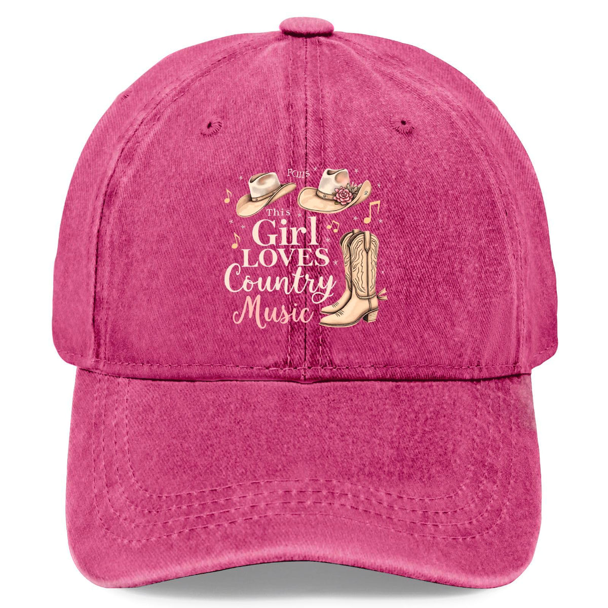 Tywonmy This Girl Loves Country Music hat front view, casual everyday style.