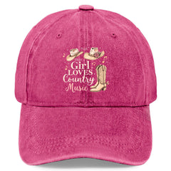 Tywonmy This Girl Loves Country Music hat front view, casual everyday style.