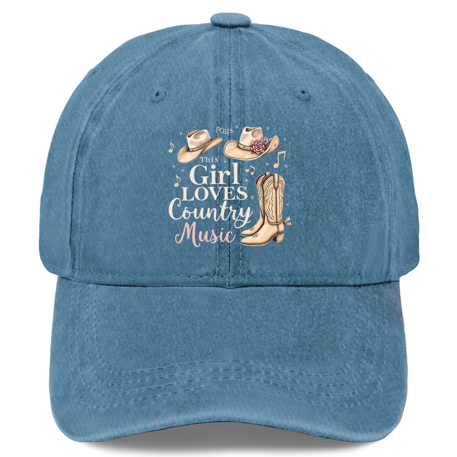 Tywonmy This Girl Loves Country Music hat front view for casual everyday wear