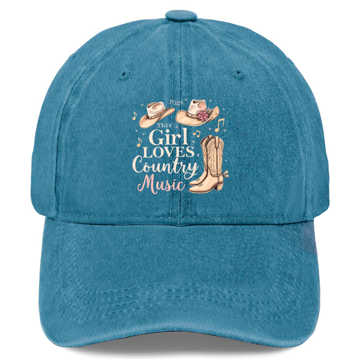 Tywonmy This Girl Loves Country Music hat front view for casual everyday wear