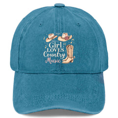 Tywonmy This Girl Loves Country Music hat front view for casual everyday wear