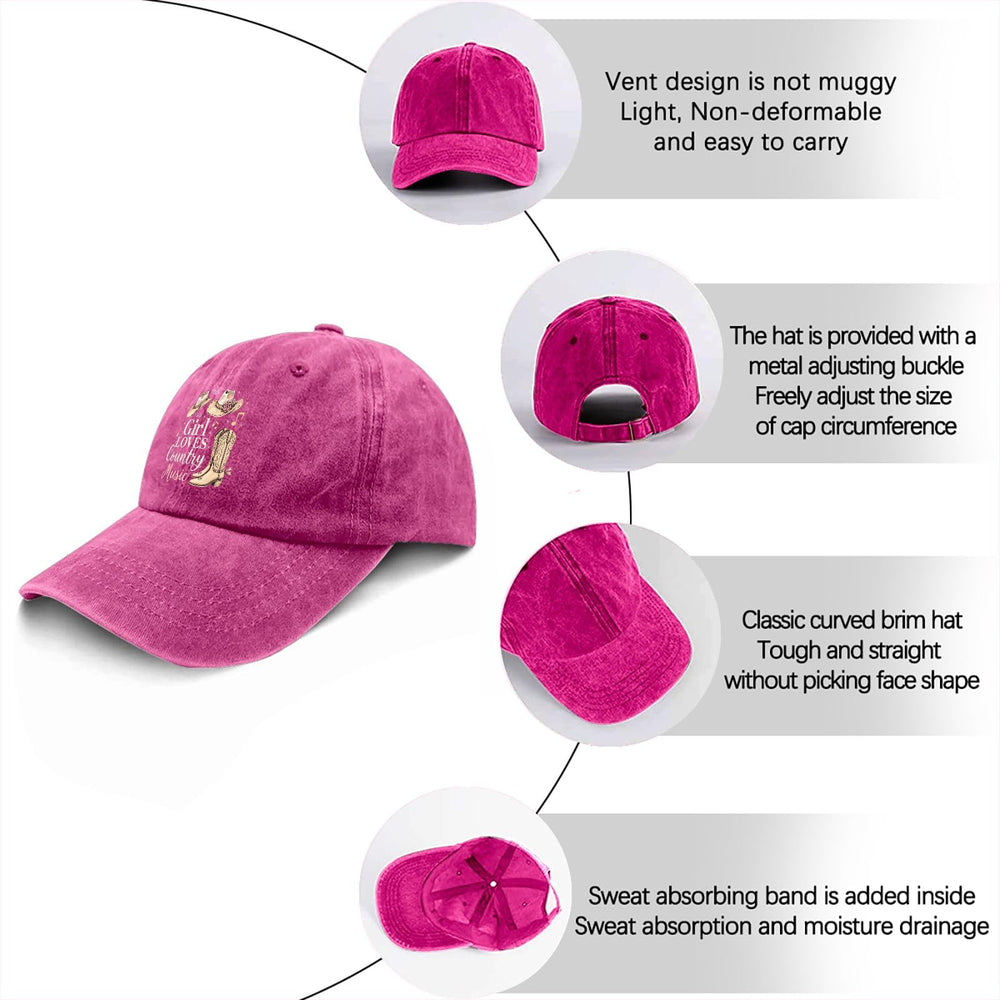 Tywonmy This Girl Loves Country Music hat, gift idea for fans of country and humor.