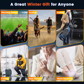 U UZOPI pocket-sized heat source ideal for camping, hunting, golf.