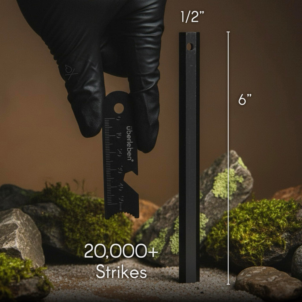 Uberleben Hexao Original fire starter hexagonal grip for improved hold during outdoor use