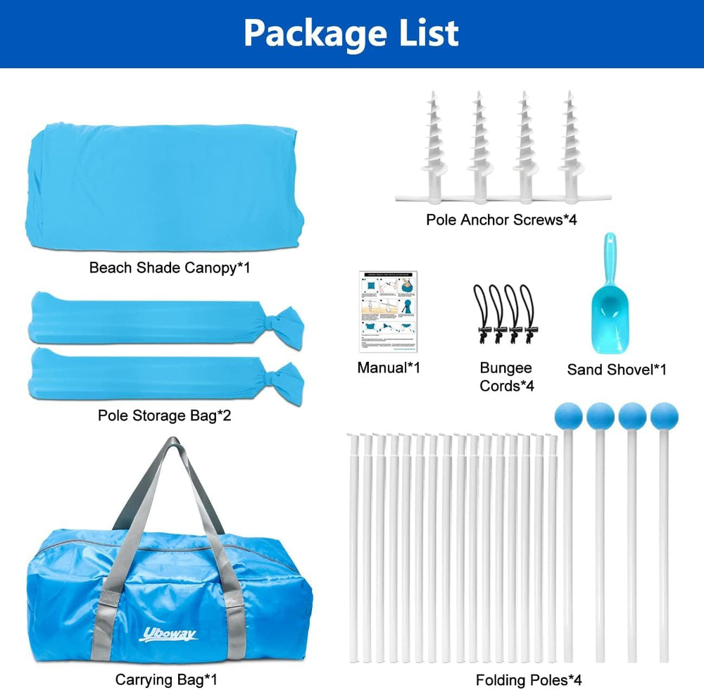 Uboway beach tent-crowd-ready-12-people suits beach parties and picnics.