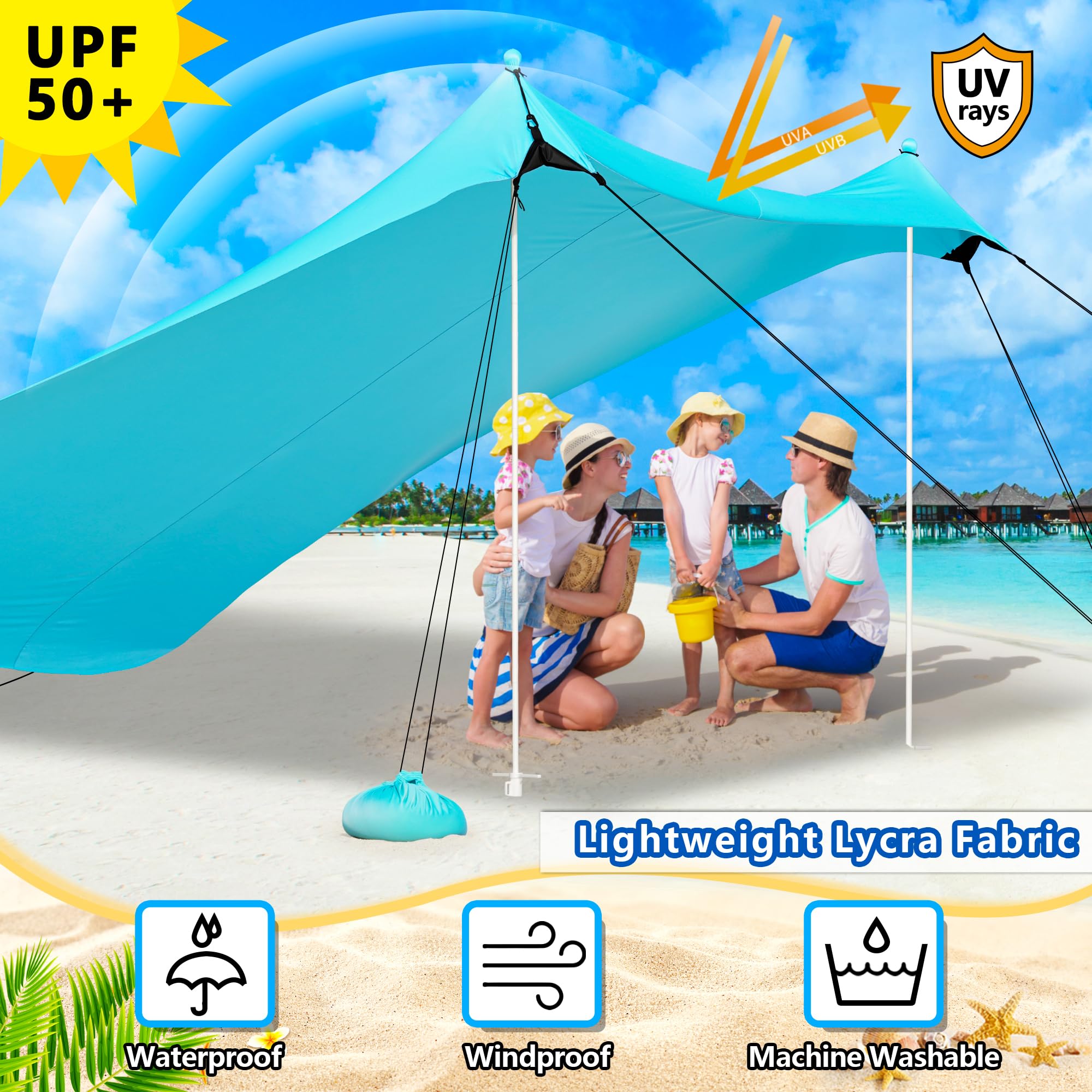 Uboway pop-up shade enables quick, solo-friendly setup.