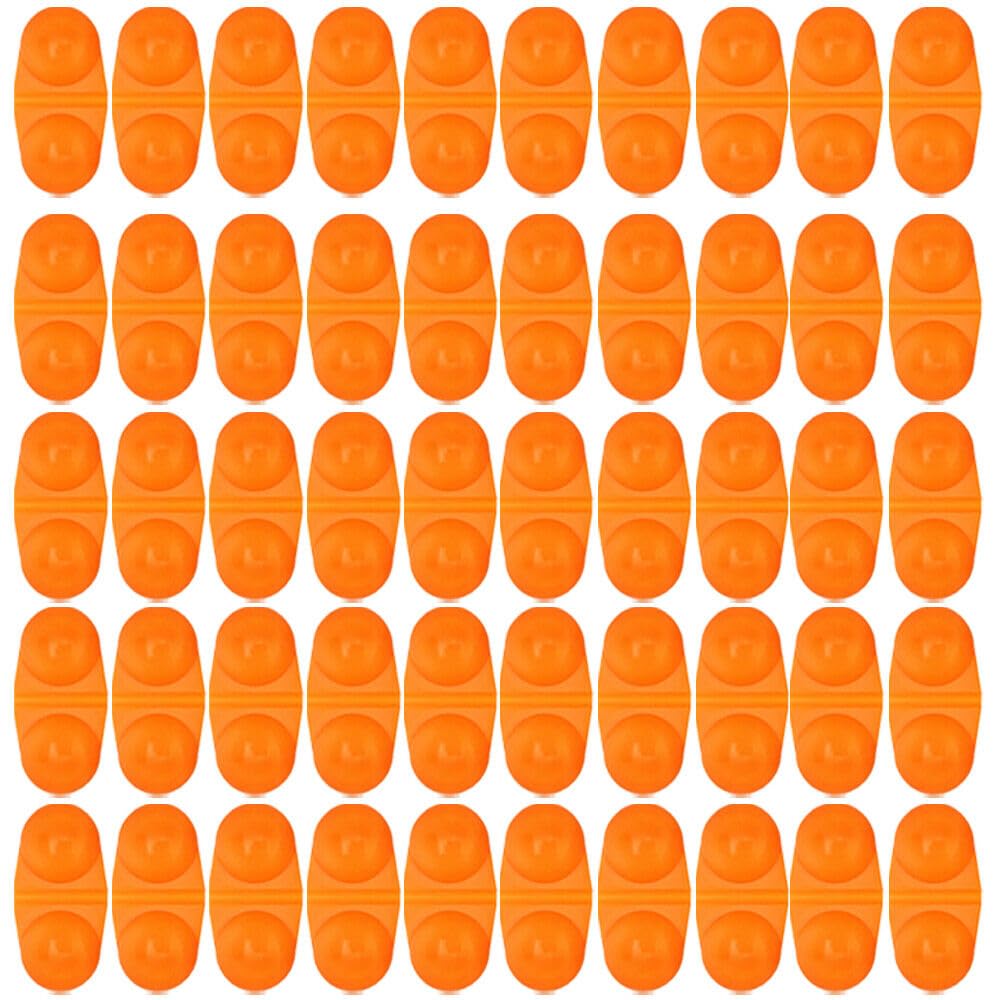 UCCKEYI double rattle beads orange closeup showing loud attractant for catfish rigs.