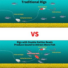 UCCKEYI fishing beads in action demonstrate vibration and lure potential on rigs.