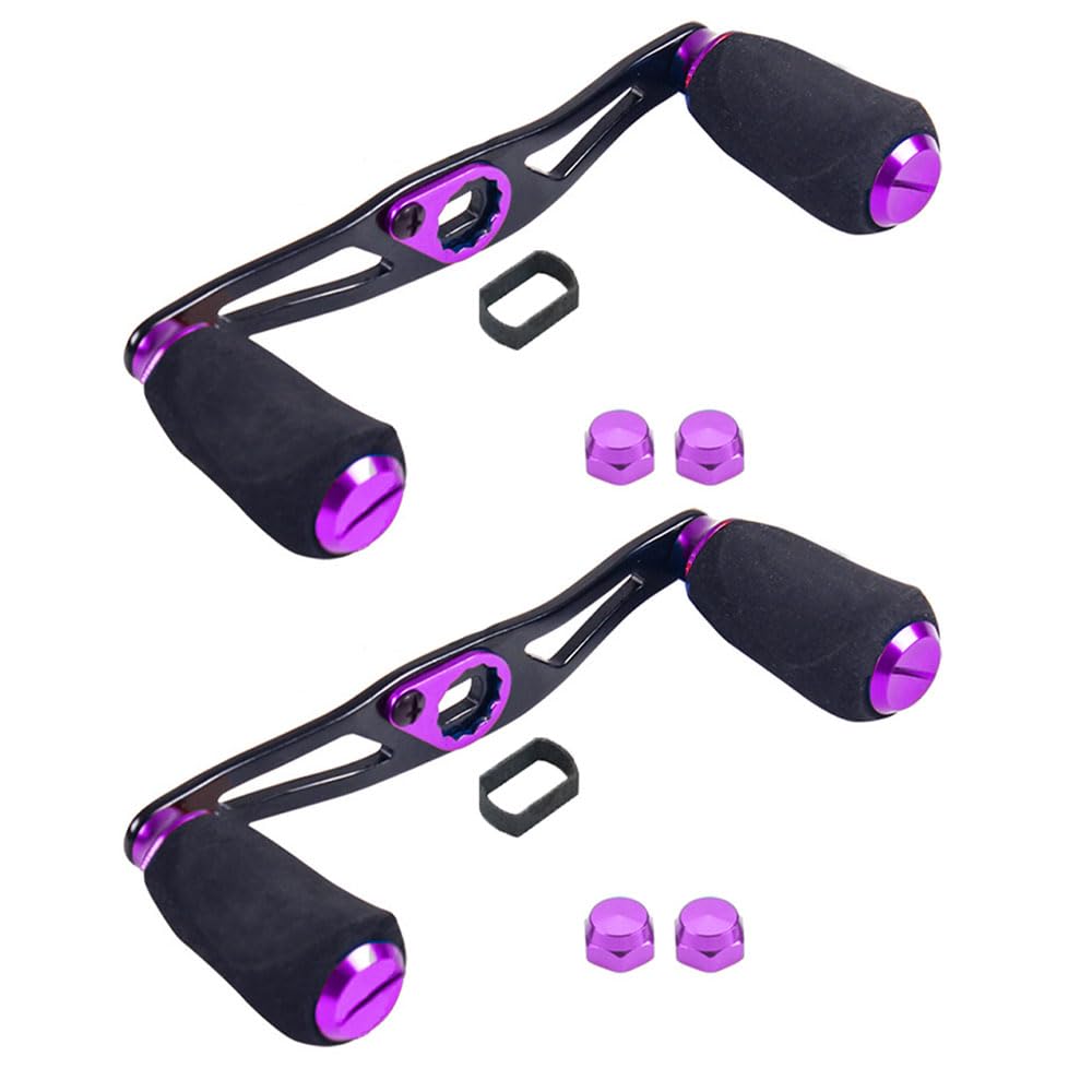 UCCKEYI fishing reel handle in purple for lightweight, durable performance.