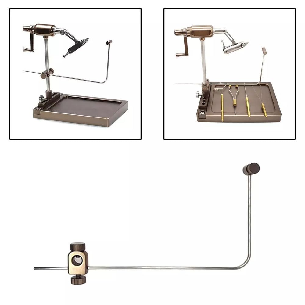 Close-up of UCCKEYI fly tying vise metal construction for durability.