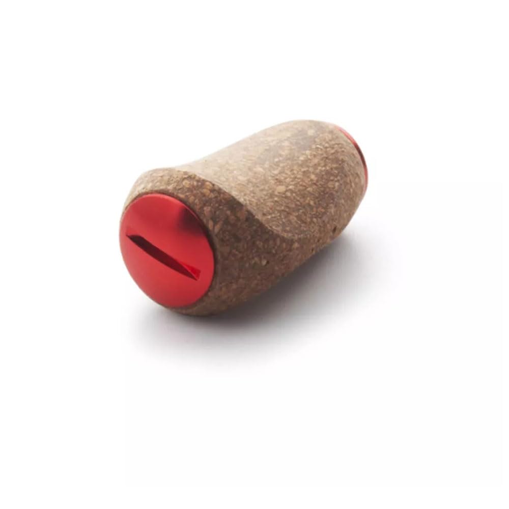 UCCKEYI reel handle knob red closeup for improved grip during fishing.