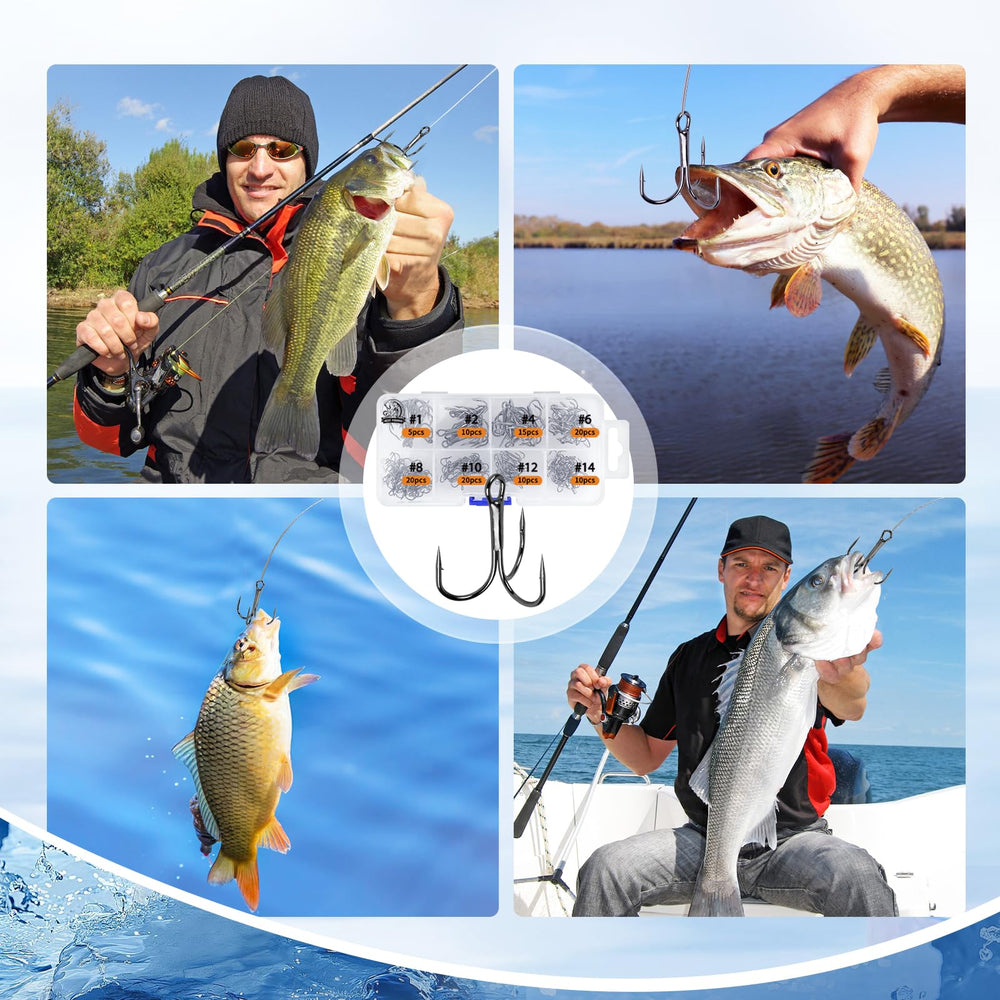 UCEC Treble Hooks Kit 110pcs - size #8
