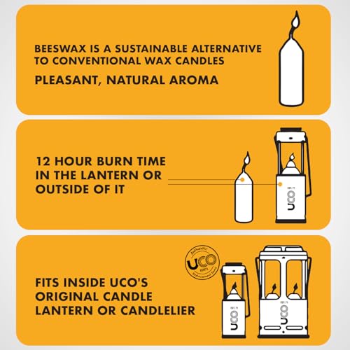 UCO beeswax candle lanterns offer a clean burn with minimal soot.