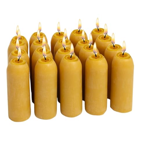 UCO beeswax candle outdoors demonstrates clean, low-smoke burn.