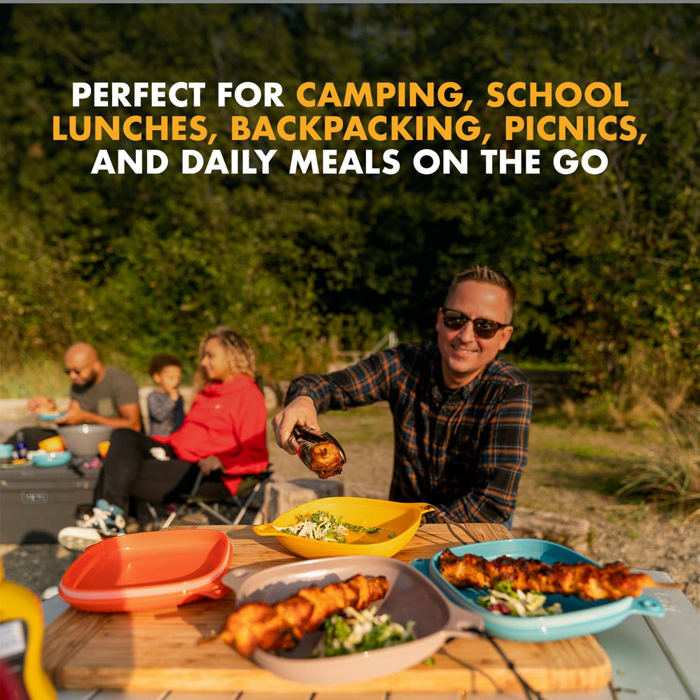 UCO camping mess kit bottom grips prevent slipping during meals.