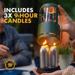 UCO Candlelier Forest glass chimney provides windproof flame outdoors