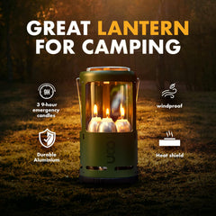 UCO Candlelier Forest demonstrates three candle tubes for outdoor brightness