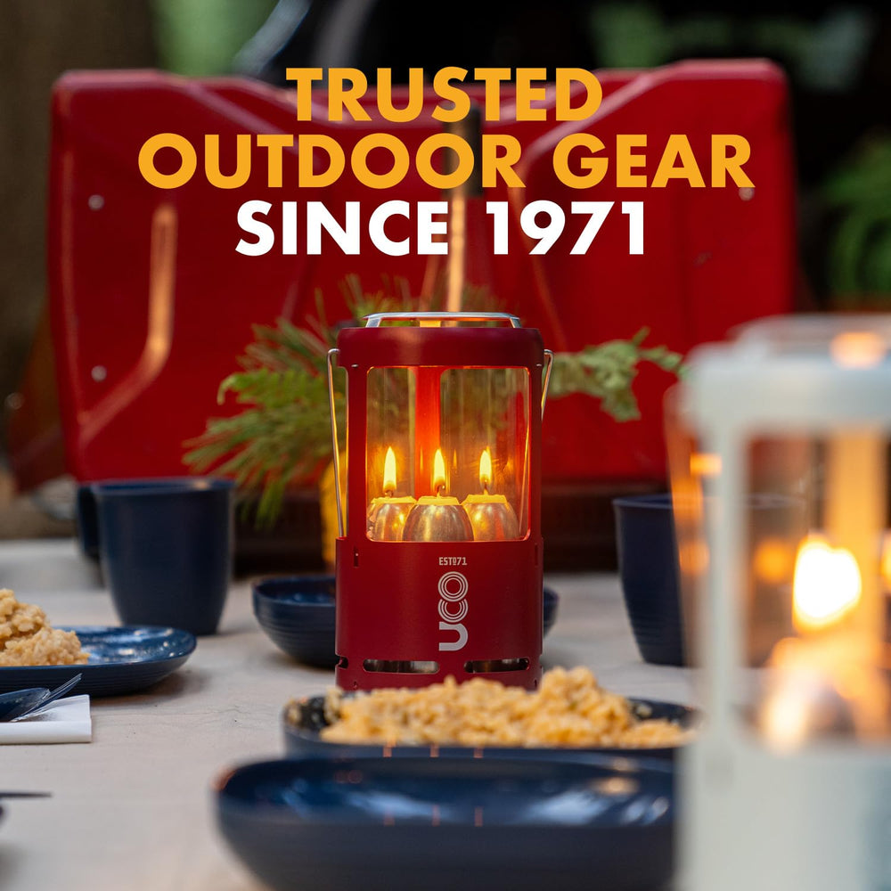 UCO Candlelier twist-lock base, allows secure candle adjustment.