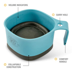 UCO collapsible camp cup showing carabiner attachment