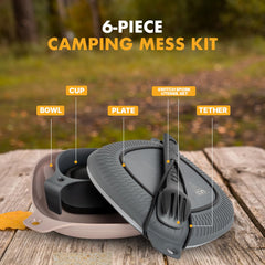 UCO collapsible camping cup neatly stowed inside the kit for compact travel
