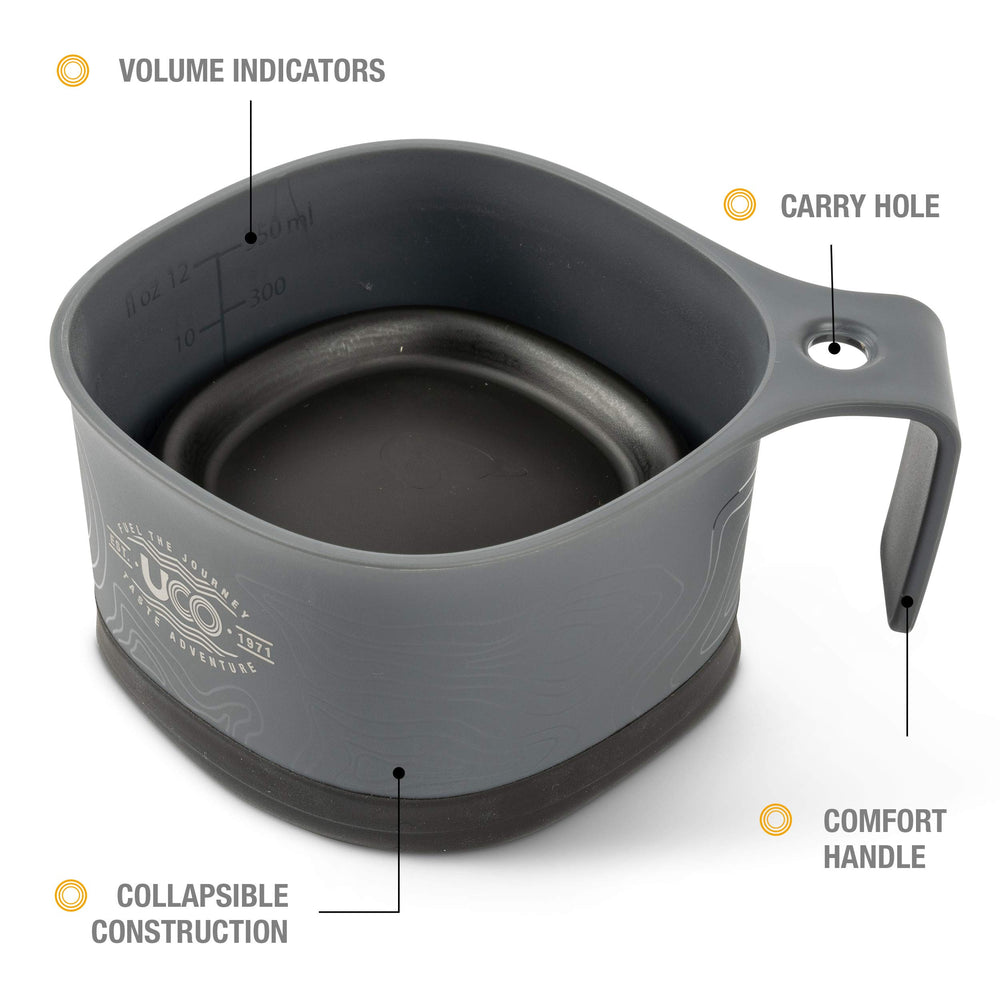 UCO flexible TPE base and rigid rim deliver stability when sipping
