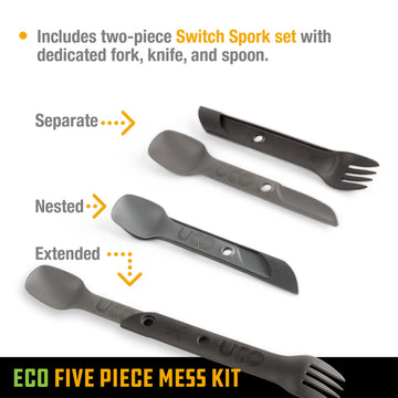 UCO mess kit connects plate and bowl into an airtight seal for compact packing