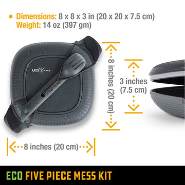 UCO plate and bowl bottom grips prevent slips during meals outdoors