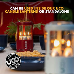 UCO beeswax candles are designed for low-mess use during camping.
