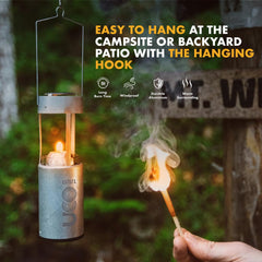 UCO Original Candle Lantern 3-pack candles ready for long backcountry burn