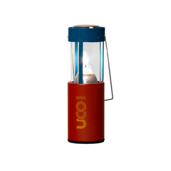 UCO Original Candle Lantern collapsed for ultra-compact transport, ideal for backpacking setups.