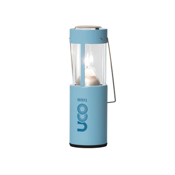 UCO Original Candle Lantern folded compactly for easy camp transport.
