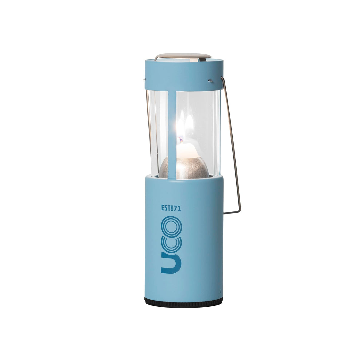 UCO Original Candle Lantern folded compactly for easy camp transport.