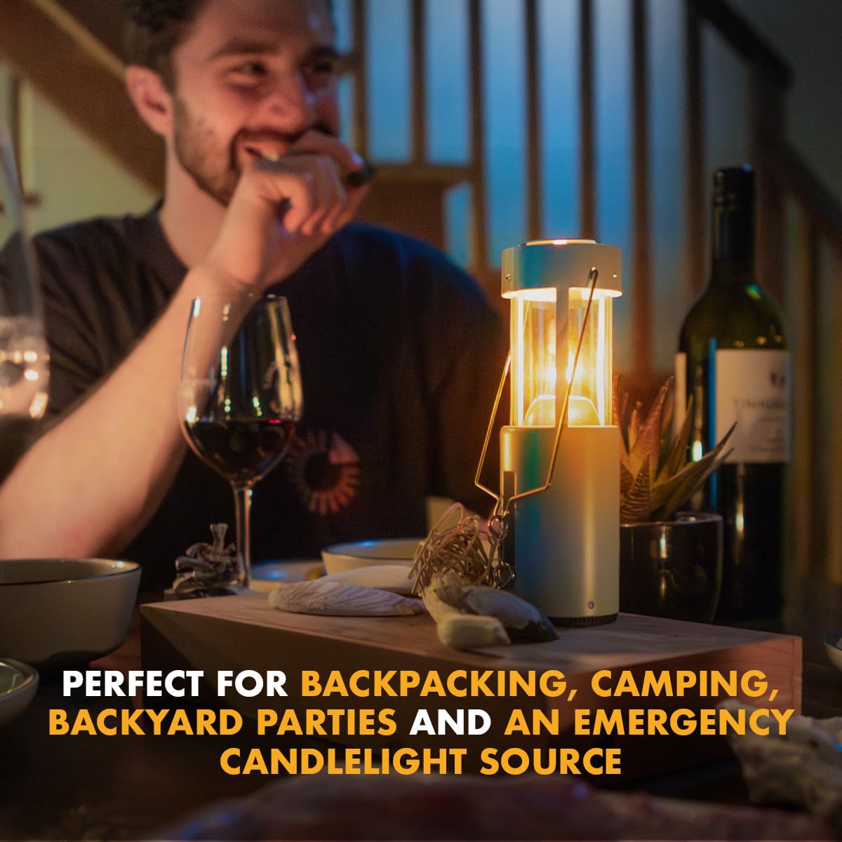 UCO Original Candle Lantern Kit Glacier includes a light reflector for better visibility.