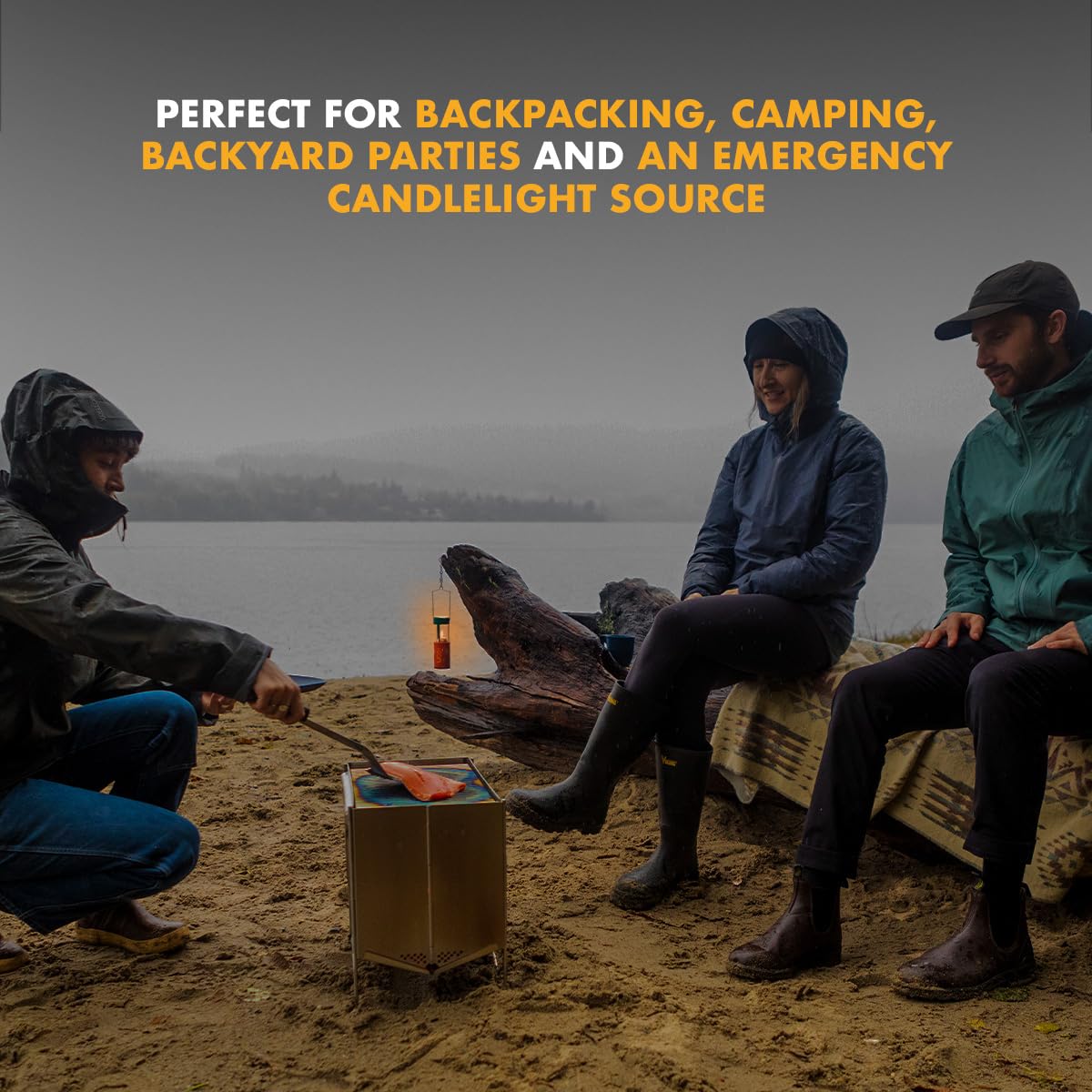 UCO Original Candle Lantern Kit Terra Firma light reflector for brighter campsite glow