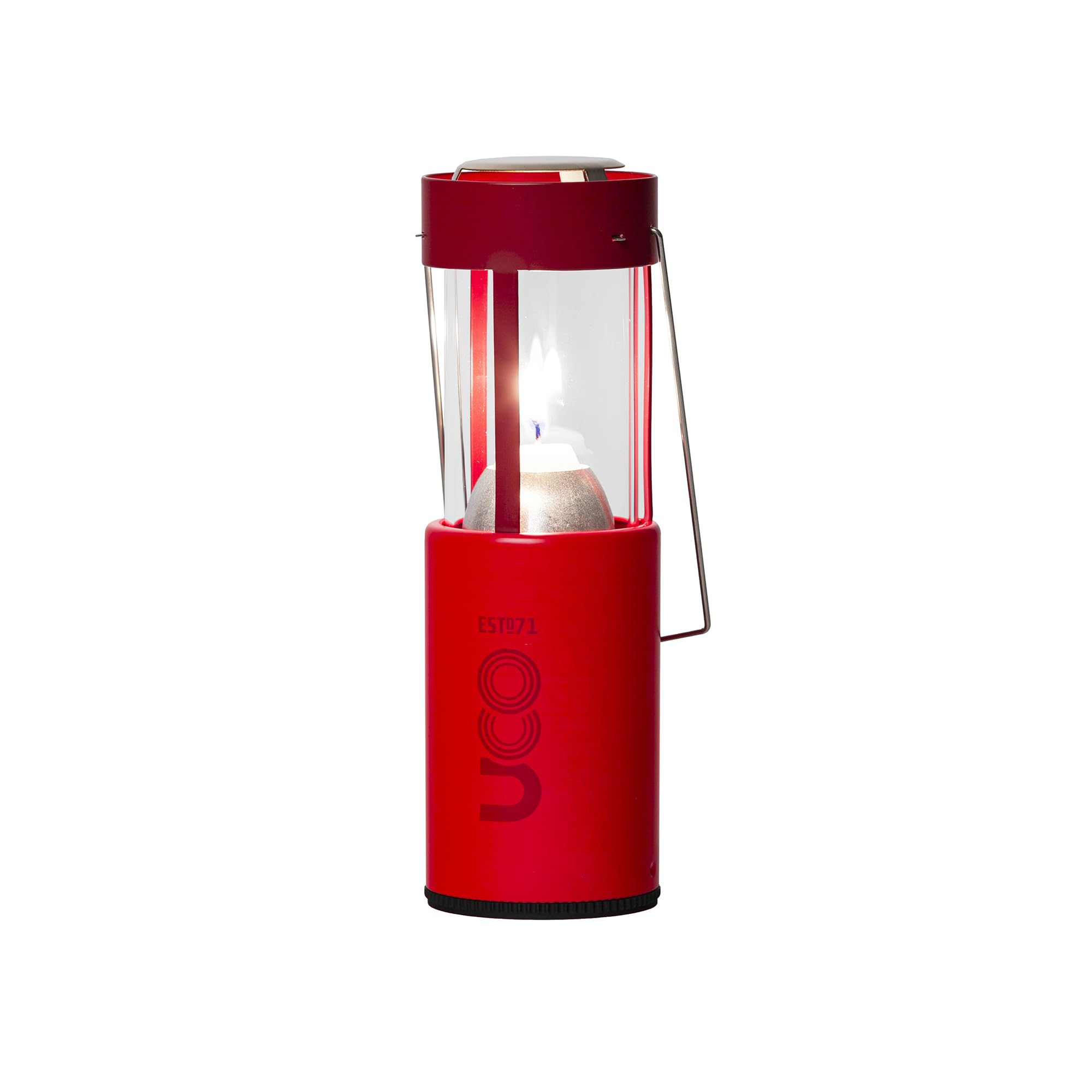 UCO Original Candle Lantern volcano collapsed for easy transport and storage in the backcountry.