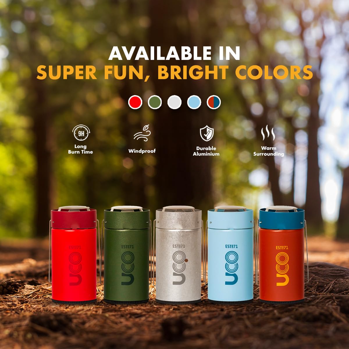 UCO Original Candle Lantern warms surrounding air with cozy light ideal for patios and campsites.