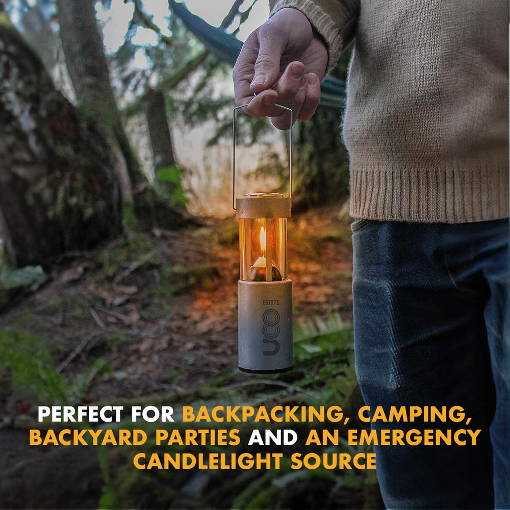 UCO Original Candle Lantern windproof glass chimney shields flame in gusts