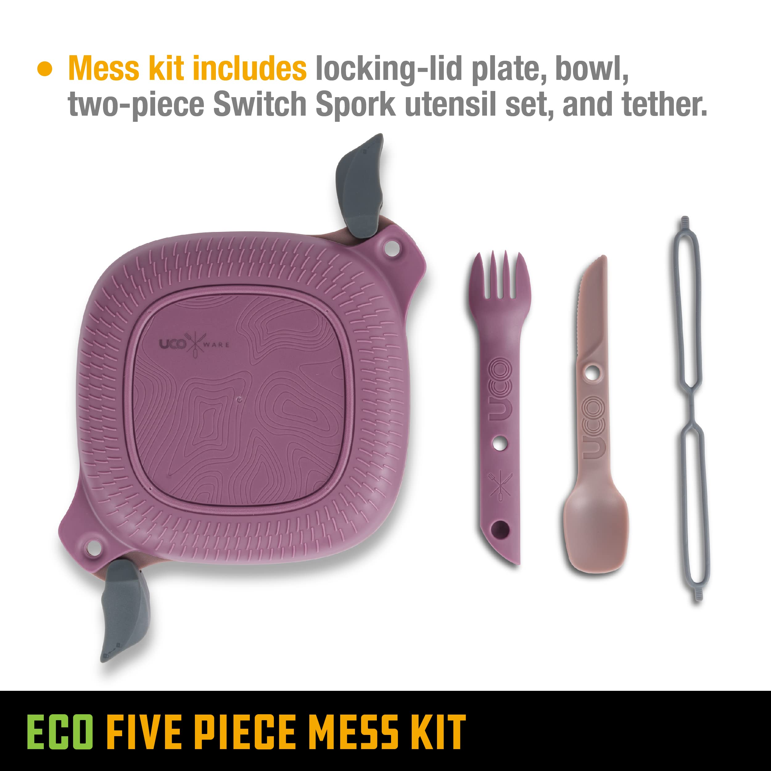UCO Recycled ECO spork tether shows secure packing and attachment