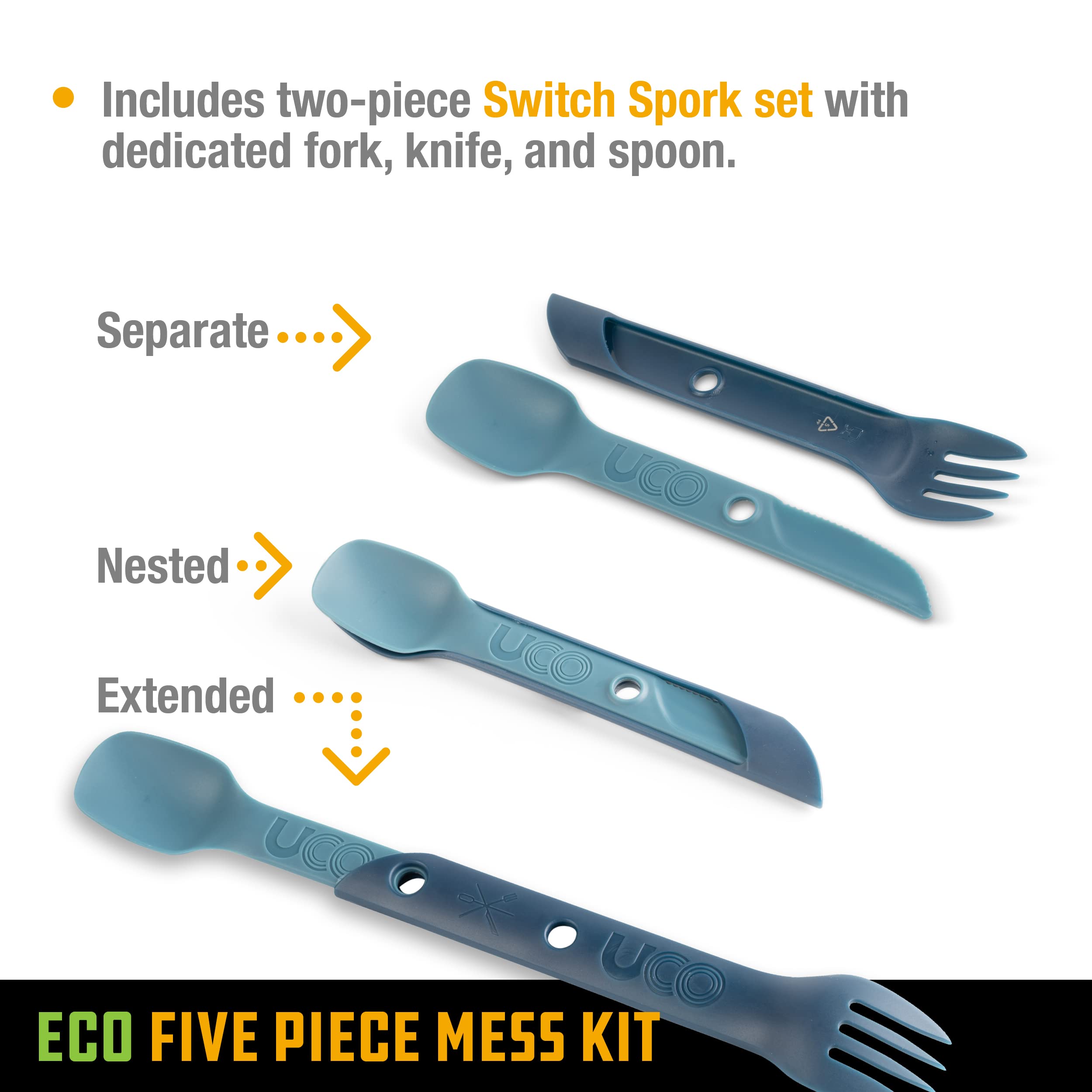 UCO Switch Spork spoon component designed for stirring and scooping