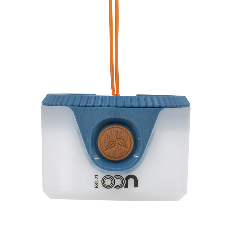 Moonlight blue mode on the UCO Sprout Mini creates ambient glow for evenings.